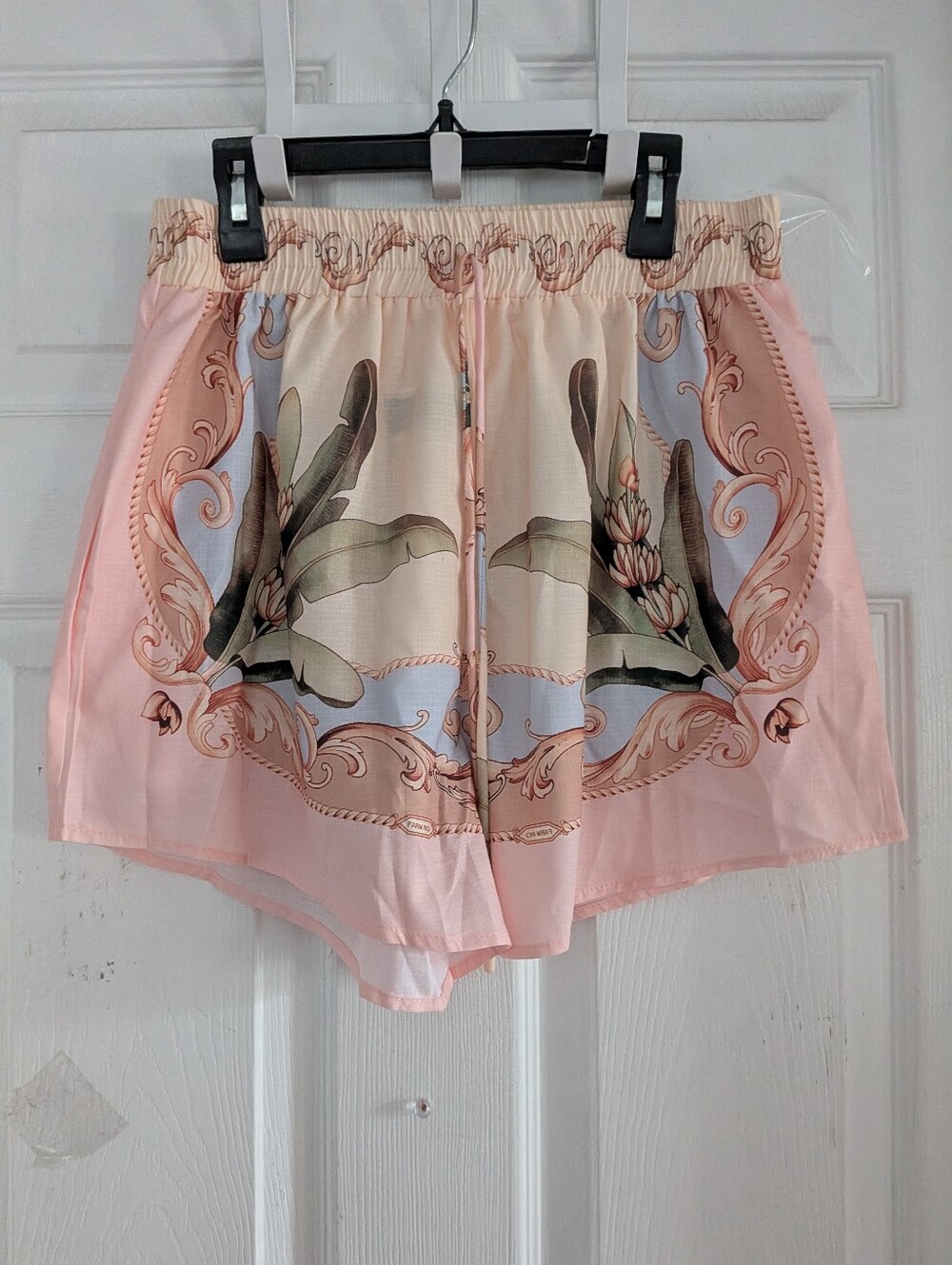 Commense Leaf Print Linen Blend Shirt & Drawstring Shorts Set - Picture 15 of 15